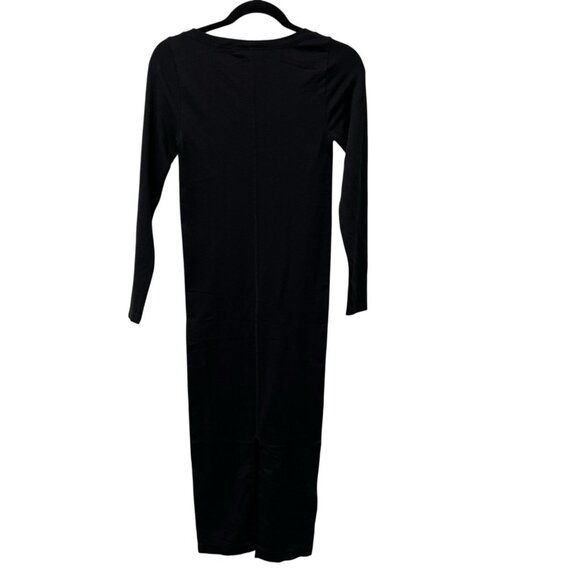 ISABEL MATERNITY DRESS FITTED BLACK STRETCH BACK SLIT LONG SLEEVE SIZE XS NWT - Picture 2 of 6